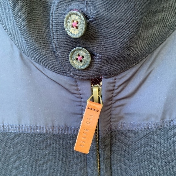 Ted Baker Blue Herringbone Knit Baseball Jacket 5 - Picture 5 of 8